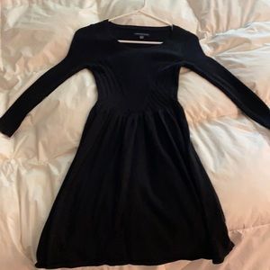 Black long sleeve sweater dress